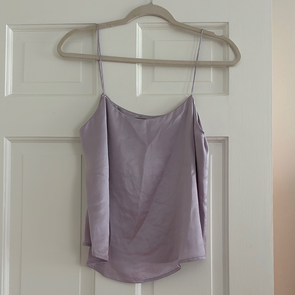 100% Silk Lavender Spaghetti Strap Top